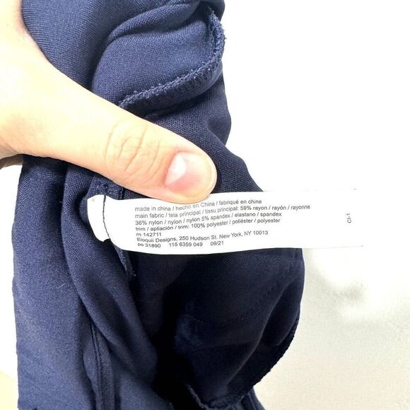 Eloquii Pants Navy Blue Stretch Work Career Tapered Leg High Rise Womens sz 22 - Picture 4 of 7